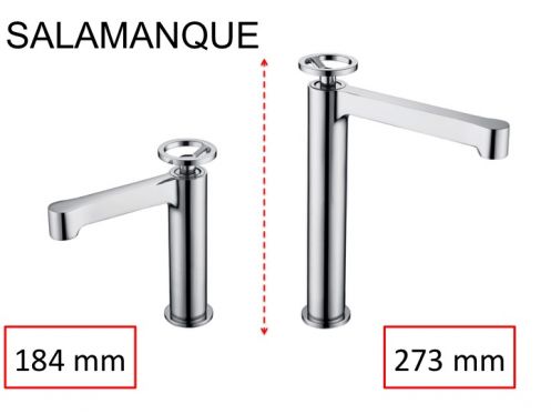 Designer washbasin tap, mixer, height 184 and 273 mm - SALAMANQUE CHROME