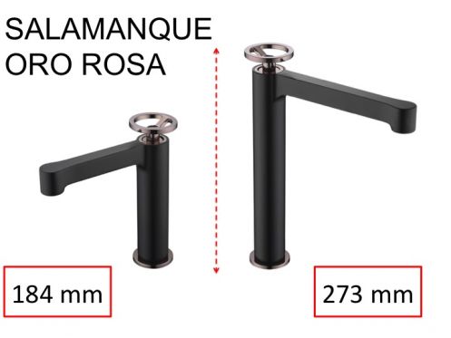 Black tap, mixer, height 184 and 273 mm - SALAMANQUE ORO ROSA