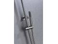 Shower column, in brushed steel, mixer tap, round  20 cm - PARLA
