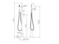 Standing tap for bathtub, mixer - ALMERIA BLACK