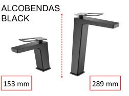 Design Washbasin tap, mixer, height 153 and 289 mm - ALCOBENDAS BLACK