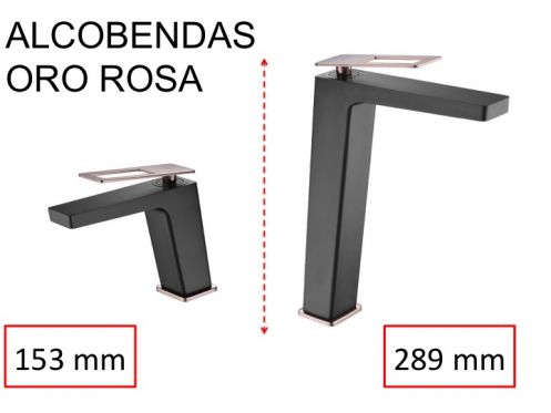 Design Washbasin tap, mixer, height 153 and 289 mm - ALCOBENDAS ORO ROSA