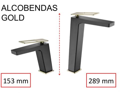Design Washbasin tap, mixer, height 153 and 289 mm - ALCOBENDAS GOLD