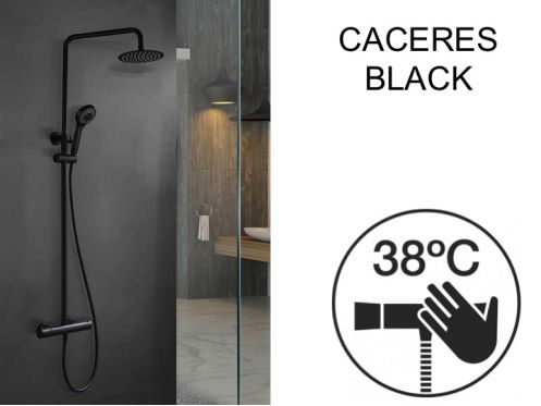 Shower column, thermostatic - CACERES BLACK