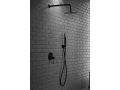 Black built-in shower, mixer, round rain cover  25 cm - LAS ROZAS NOIR