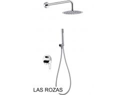 Built-in shower, mixer, round rain cover Ø 25 cm - LAS ROZAS CHROME