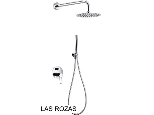 Built-in shower, mixer, round rain cover  25 cm - LAS ROZAS CHROME