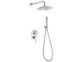 Built-in shower, mixer, round rain cover  25 cm - STEEL CUGAT