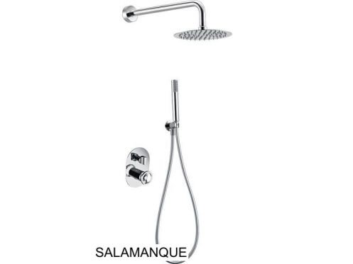 Built-in shower, mixer, round rain cover  25 cm - SALAMANQUE CHROME