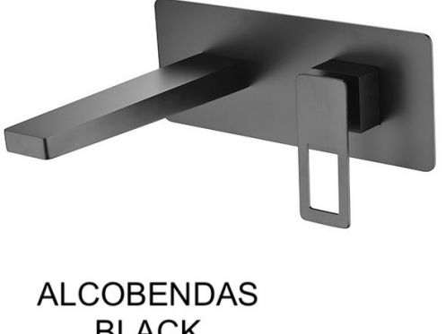 Recessed wall-mounted faucet, single lever, length 212 mm - ALCOBENDAS BLACK