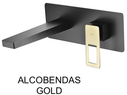 Recessed wall-mounted faucet, single lever, length 212 mm - ALCOBENDAS GOLD