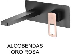 Recessed wall-mounted faucet, single lever, length 212 mm - ALCOBENDAS ORO ROSA