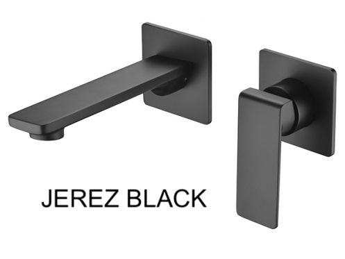 Recessed wall-mounted faucet, single lever, length 215 mm - JEREZ BLACK