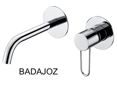 Recessed wall-mounted faucet, single lever, length 218 mm - BADAJOZ CHROME