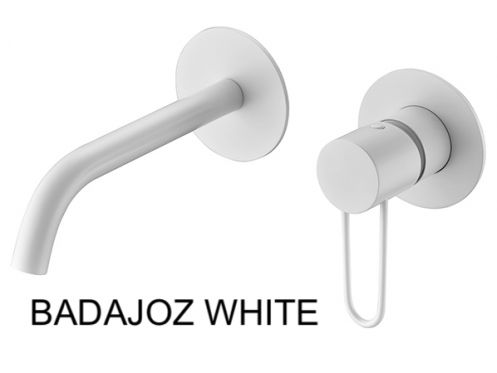 Recessed wall-mounted faucet, single lever, length 218 mm - BADAJOZ WHITE