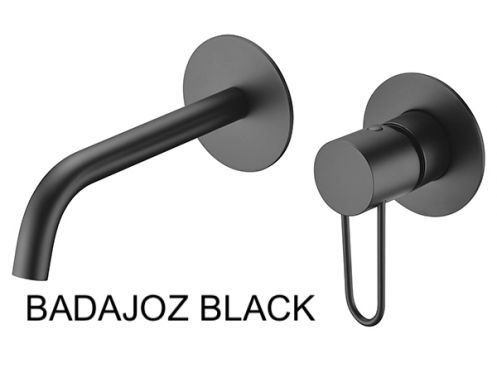 Recessed wall-mounted faucet, single lever, length 218 mm - BADAJOZ BLACK