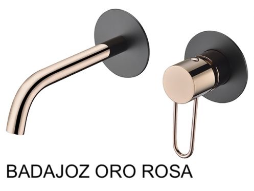 Recessed wall-mounted faucet, single lever, length 218 mm - BADAJOZ ORO ROSA