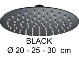 Ø 20 - 25 - 30  cm - Shower diffuser round extra flat - Black shower head