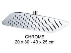 20 x 30 - 40 x 25 cm - Diffuser Flat shower extra flat - Chrome shower head