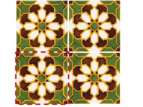 Meknes 14x14 cm- wall tile, in the Oriental style.