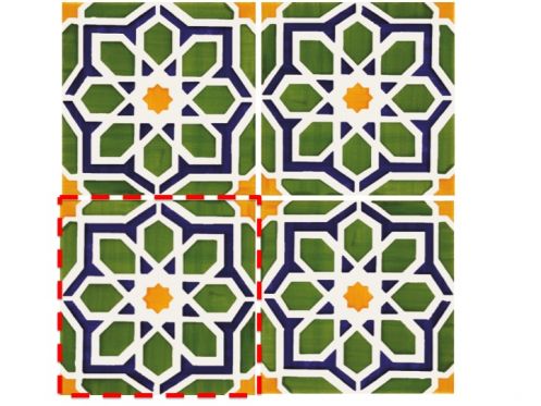 Rabat 14x14 cm- wall tile, in the Oriental style.