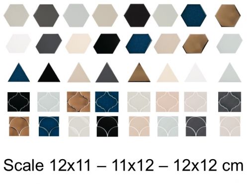 SCALE 12,4x10,7 - 10,8x 2,4 - 10,8x 12,4 - 12X12 - 10,6X12 cm - Glossy wall tile