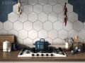 NATURE B&W HEXATILE 17,5x20 cm - Floor tiles, hexagonal, matte finish