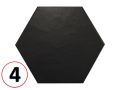 NATURE B&W HEXATILE 17,5x20 cm - Floor tiles, hexagonal, matte finish