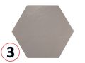 NATURE B&W HEXATILE 17,5x20 cm - Floor tiles, hexagonal, matte finish