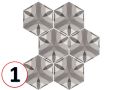 NATURE B&W HEXATILE 17,5x20 cm - Floor tiles, hexagonal, matte finish