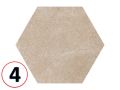 Cement Geo Sand HEXATILE 17,5x20 cm - Floor tiles, hexagonal, matte finish