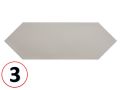 KITE Patchwork Kite B&W 10 x 30 cm - Floor tiles, hexagonal in length