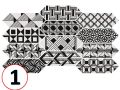 KITE Patchwork Kite B&W 10 x 30 cm - Floor tiles, hexagonal in length