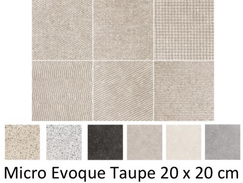 MICRO - Evoque Taupe 20 x 20 cm - Floor tiles, terrazzo effect