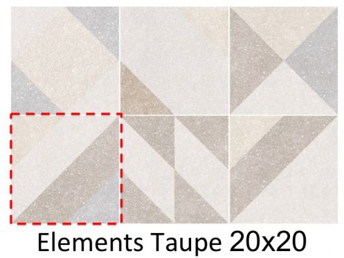 Elements Taupe 20 x 20 cm - Floor tiles, terrazzo effect