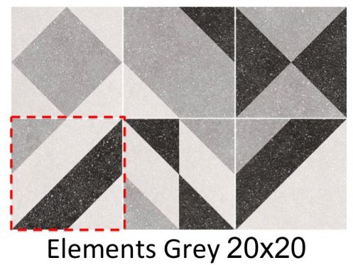 Elements Grey 20 x 20 cm - Floor tiles, terrazzo effect