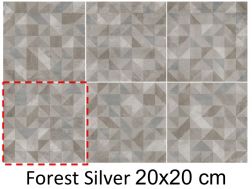 Forest Silver 20x20 cm - Floor tile, aged finish