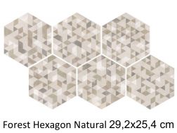 Forest Hexagon Natural 29,2 x 25,4 cm - Floor tiles, hexagonal, aged finish