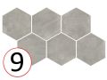 Forest Hexagon Silver 29,2 x 25,4 cm - Floor tiles, hexagonal, aged finish
