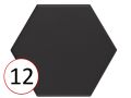 kromatika 11,6 x 10,1 cm - Floor tiles, hexagonal, matt pastel colors