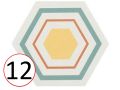 BOOM 14x16 cm - Floor and wall tiles, hexagonal, design colors.