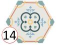 BOOM 14x16 cm - Floor and wall tiles, hexagonal, design colors.