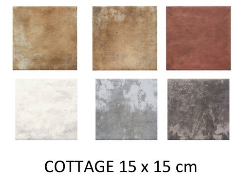 Cottage 15 x 15 cm - Floor and wall tiles, terracotta finish, terracotta type