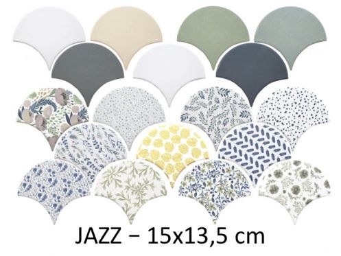 JAZZ 15 x 13,5 cm - Wall tiles, in the shape of scales