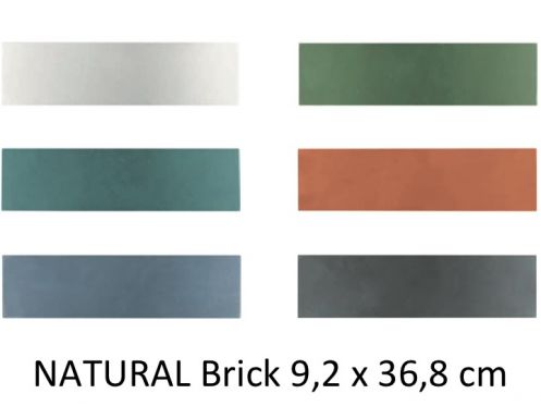 NATURAL Brick 9,2 x 36,8 cm - Floor and wall tiles, rectangular, design colors