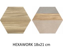 HEXAWORK 18x21 cm  - Wood floor tiles, imitation parquet.