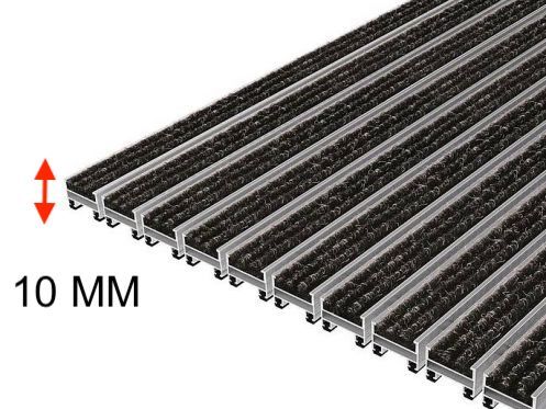 Reps 10 mm, Top Clean TREND - Carpet entrance mat, with aluminum frame