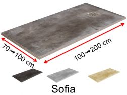 Shower tray, waxed concrete effect - SOFIA