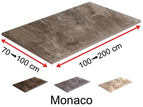 Shower tray, natural stone effect - MONACO