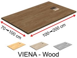 Shower tray, wood effect - VIENA